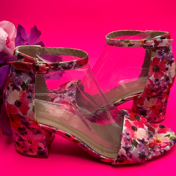 Serra Memory Foam Floral Block Heel Ankle Strap Sandals Size 8 1/2 NWOT - Picture 6 of 10